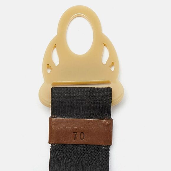 Marni Black Elastic Bank Waist Belt 70Cm
